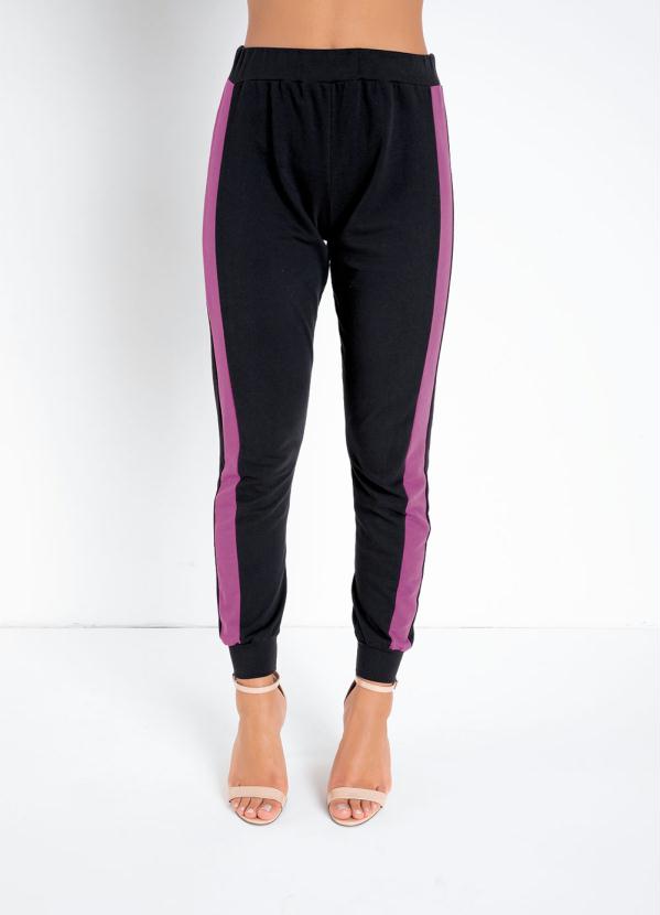 Cal�a (Preta e Roxa) com Recortes Laterais