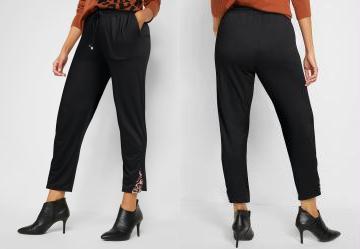 Cal�a Preto em Malha Suede