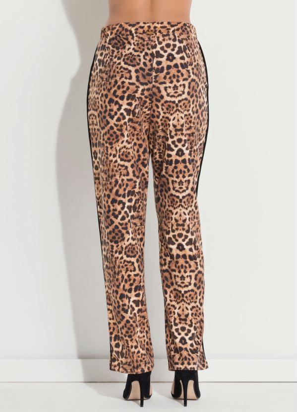 calça com listra de onça