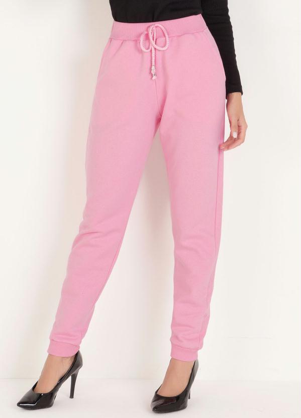 calça rosa claro feminina