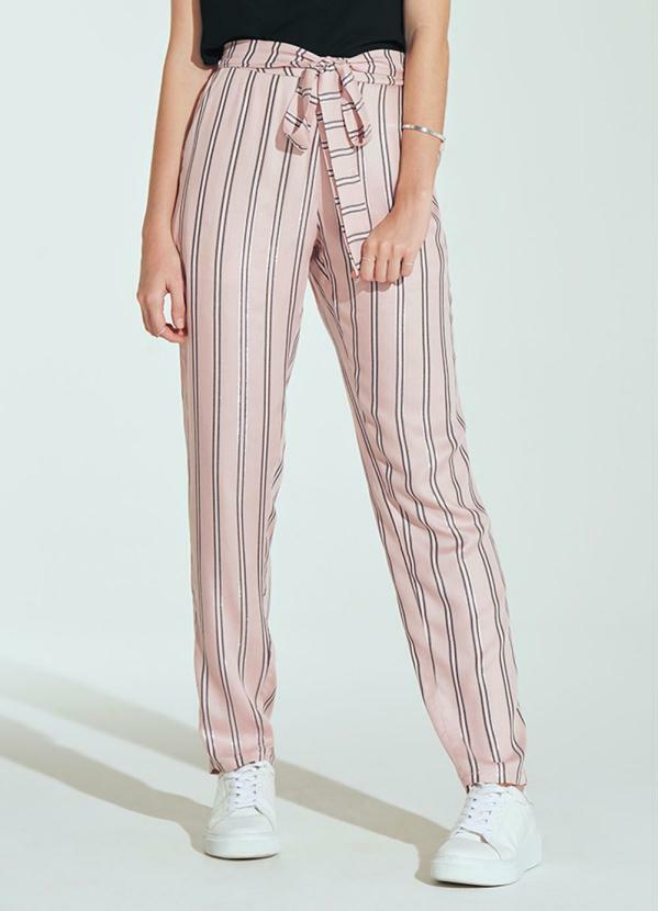 calça jogger listrada feminina
