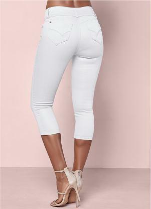 calça capri feminina branca