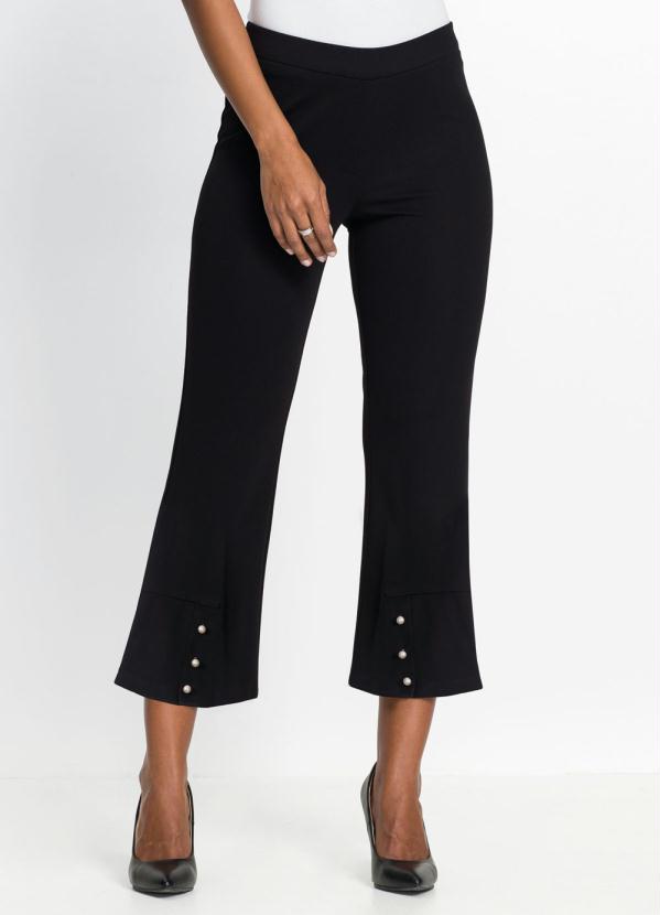 Cal�a Cropped com P�rolas (Preta)