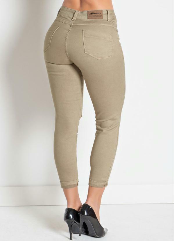 calça cropped feminina sawary