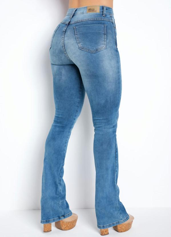 calça jeans feminina flare super lipo