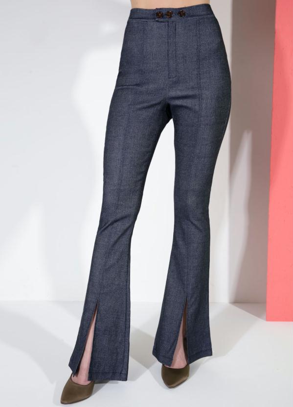 Cal�a Flare (Jeans) com Fenda Frontal