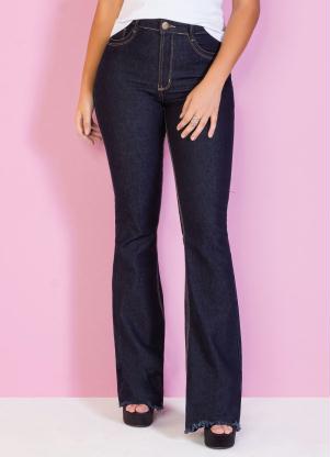 Cal�a Flare (Jeans Escura) Barra Desfiada