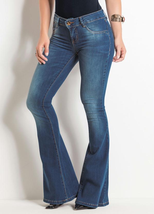 calça flare jeans sawary