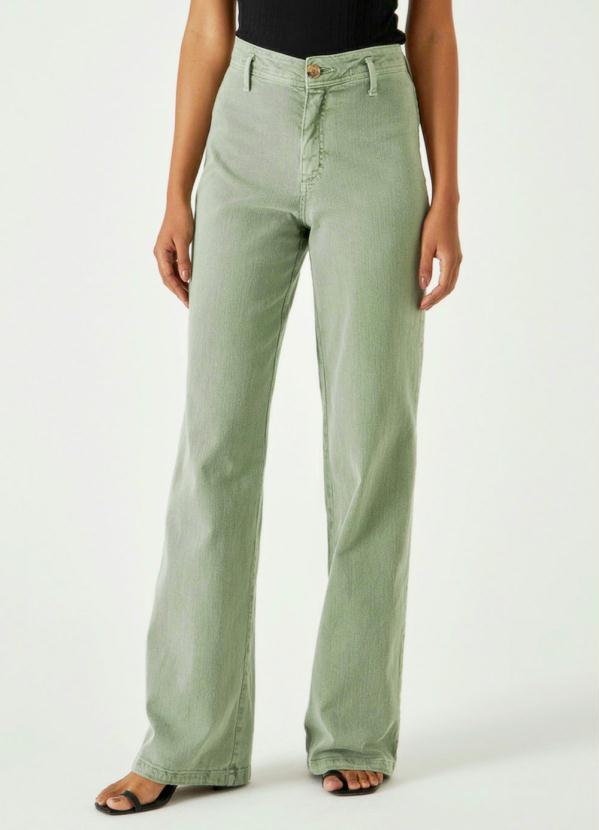 Calça Sarja Wide Leg Feminina Revanche Veridiana Verde
