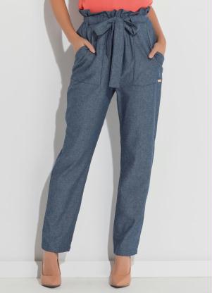 Cal�a Clochard em Jeans (Azul) com Bolsos