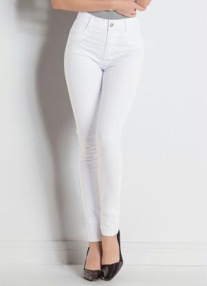 calça branca jeans feminina cintura alta