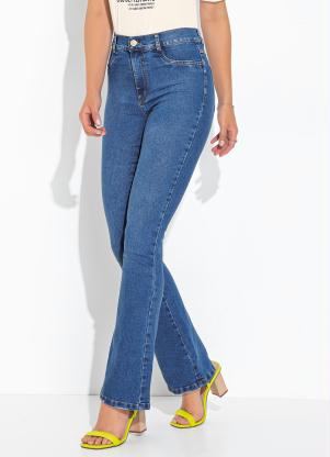 Cal�a (Jeans) Boot Cut com Pu�dos Sawary