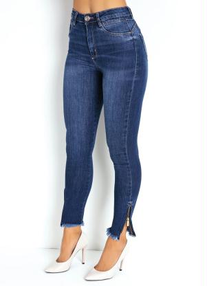 Cal�a (Jeans) Cigarrete com Fendas e Z�per Sawary