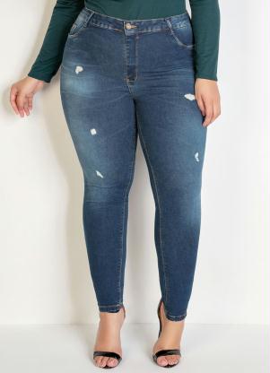 Cal�a (Jeans) Cigarrete com Pu�dos Sawary