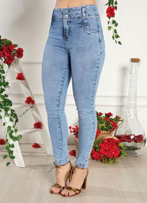 Cal�a (Jeans Clara) Cigarrete com Pu�dos Sawary
