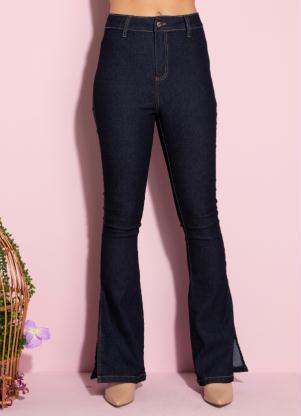 Calça (Jeans) com Fenda nas Laterais Calça (Jeans) com Fenda nas Laterais