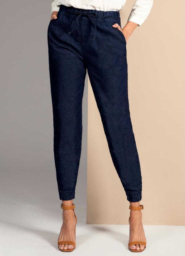 calças de elastico na cintura