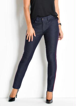 Cal�a Jeans Janine (Azul) com Tira Lateral