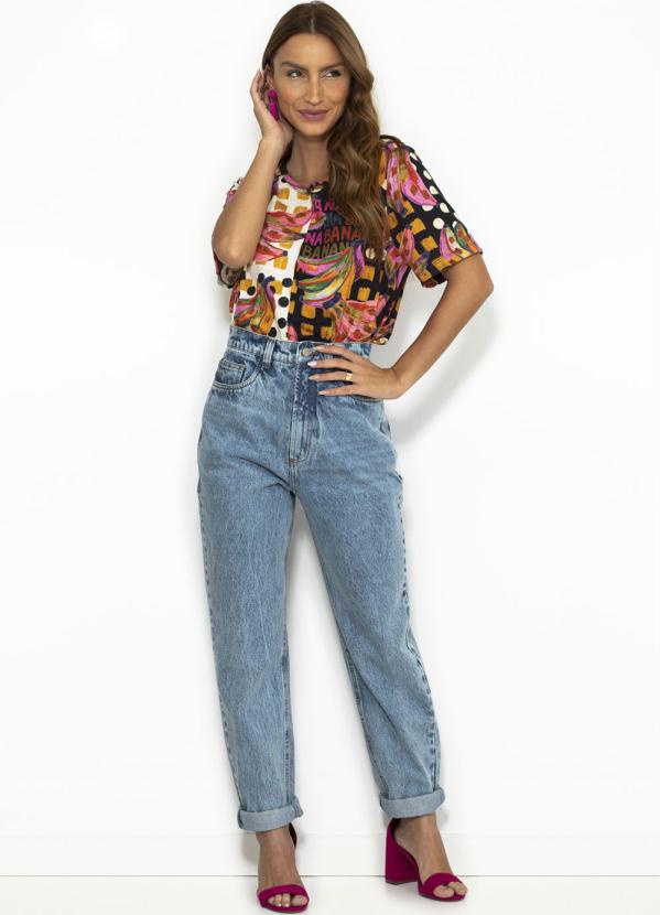 Calça Jeans Mom Reta Azul - Farm