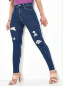 Cal�a Jeans Push Up com Destroyed Sawary