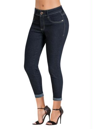 Cal�a Jeans Sawary (Azul Escura) Modelo Cropped