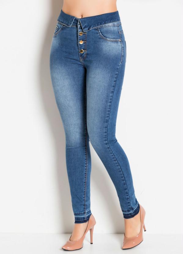 calça jeans feminina cintura alta sawary