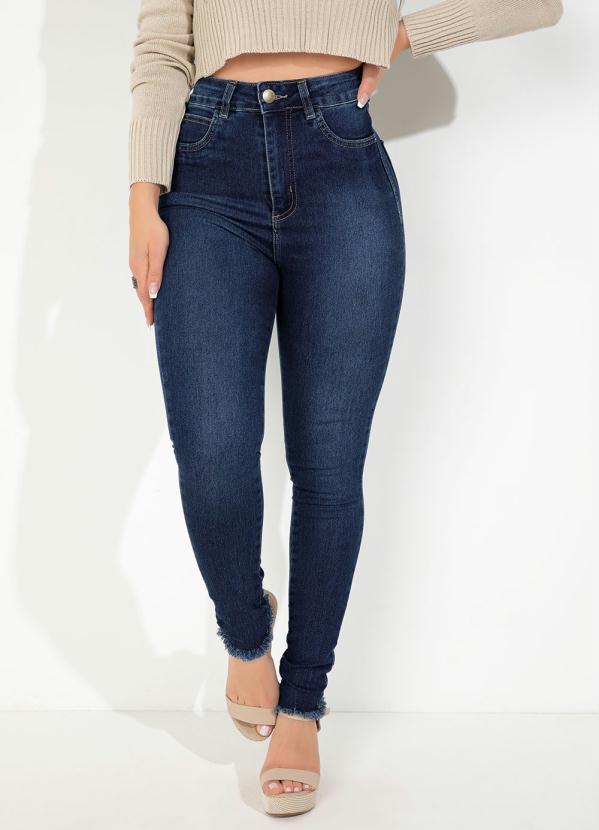 Calça (Jeans) Super Lipo Cigarrete Desfiada Sawary Calça (Jeans) Super Lipo Cigarrete Desfiada Sawary