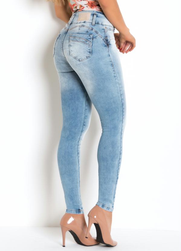 calça jeans feminina sawary com enchimento