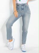 Cal�a Mom Jeans Clara com Bolsos Frontais