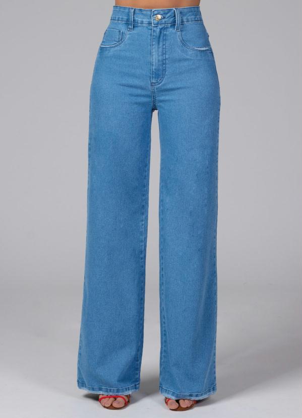 calça jeans pantalona feminina