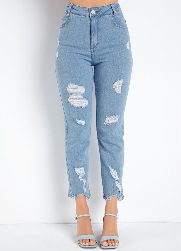 Cal�a Reta (Jeans) com Destroyed Sawary