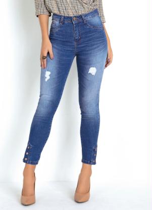 Cal�a Sawary (Jeans) Hot Pants com Bot�es