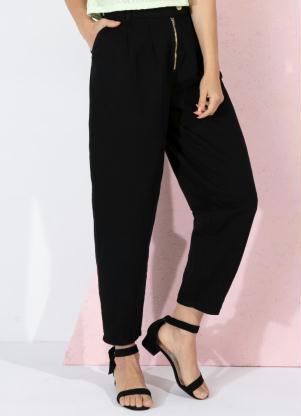 Calça Slouchy (Preta) com Bolsos Cintura Alta Calça Slouchy (Preta) com Bolsos Cintura Alta