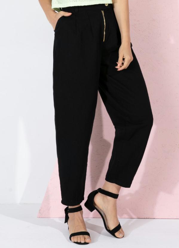 Calça Slouchy (Preta) com Bolsos Cintura Alta Calça Slouchy (Preta) com Bolsos Cintura Alta