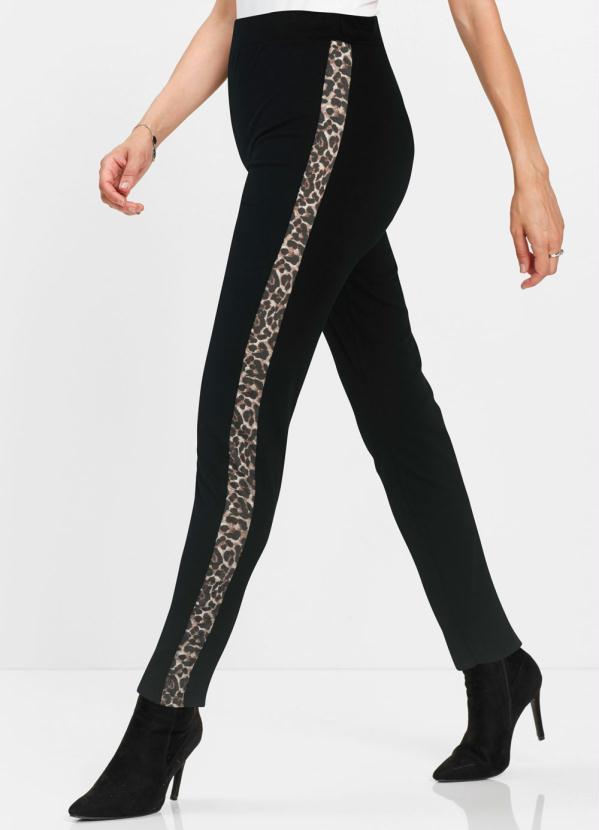 Cal�a Cotton Faixa Lateral (Estampada Preto)