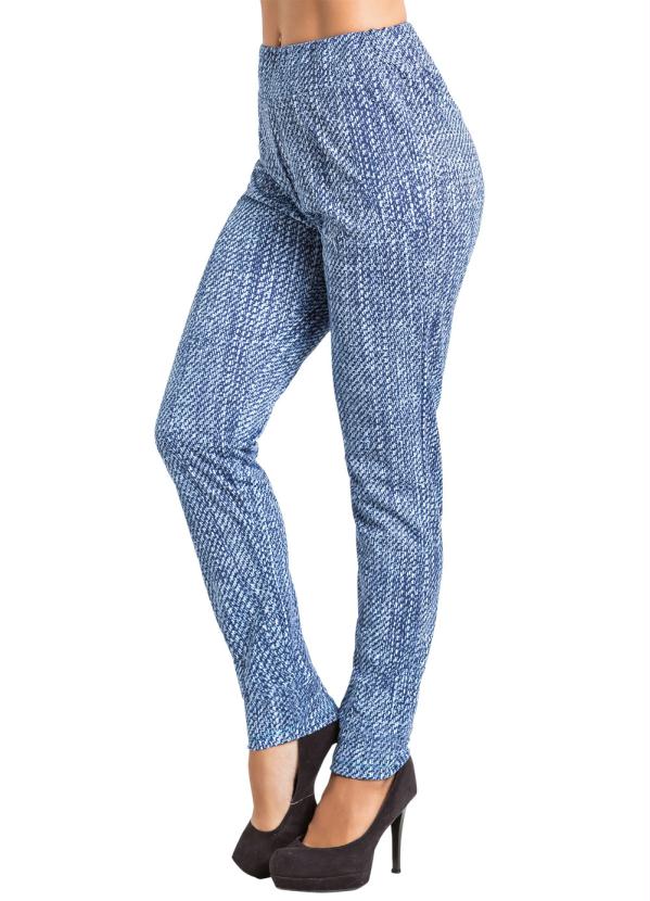 calça legging com estampa jeans