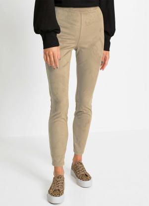 Cal�a Legging de Malha Suede (Bege)