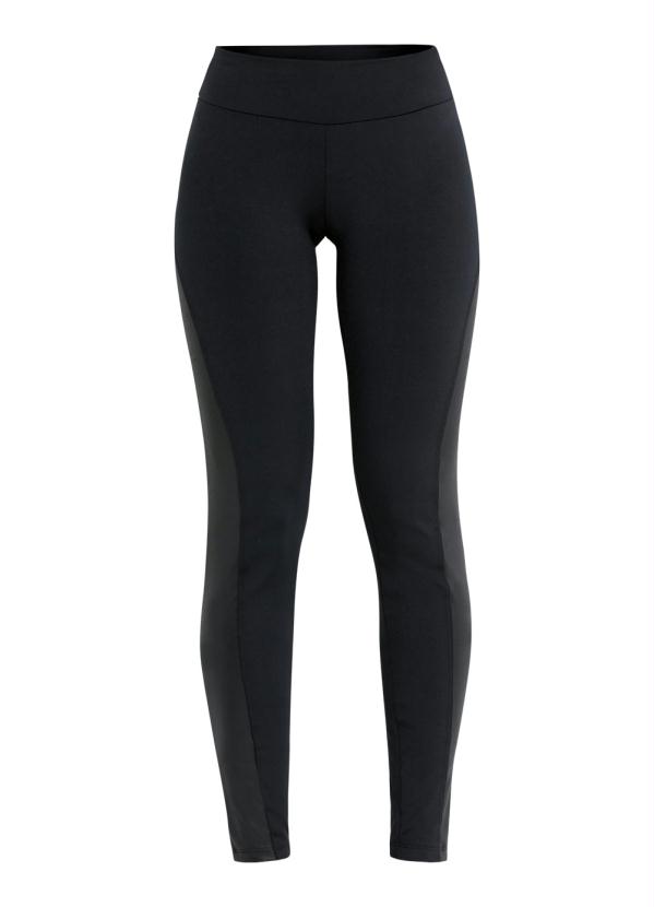 Calça Legging Peluciada Preta com Recorte - Quintess