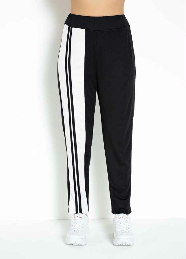 Calça (Preta) com Recortes em Uma das Laterais Calça (Preta) com Recortes em Uma das Laterais