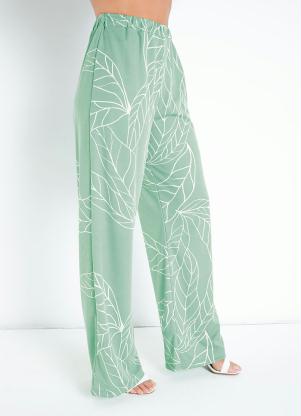 Cal�a (Folhagem) Pantalona com El�stico na Cintura
