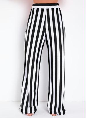 Calça (Listras Preta) com Bolsos Calça (Listras Preta) com Bolsos