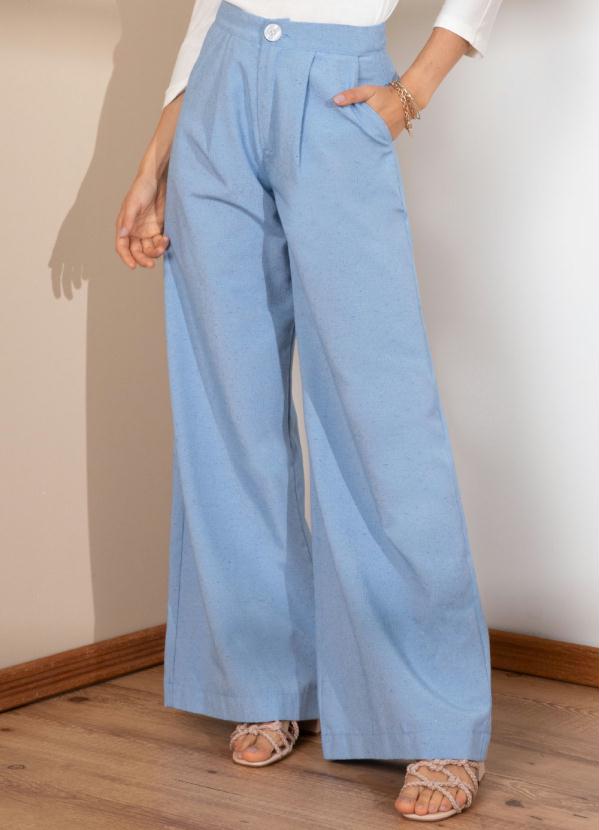 Calça Pantalona (Azul) com Bolsos Calça Pantalona (Azul) com Bolsos