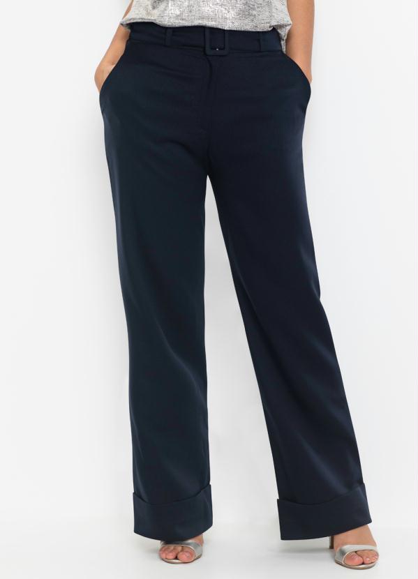 Cal�a Pantalona com Cinto (Azul Marinho)