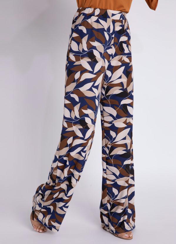 Calça Pantalona (Folhas Marinho) Calça Pantalona (Folhas Marinho)