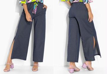 Cal�a Pantalona Marinho com El�stico no C�s