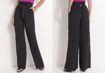 Cal�a Pantalona Preta Clochard com Faixa