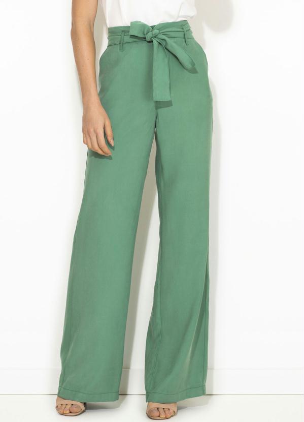 calça pantalona verde