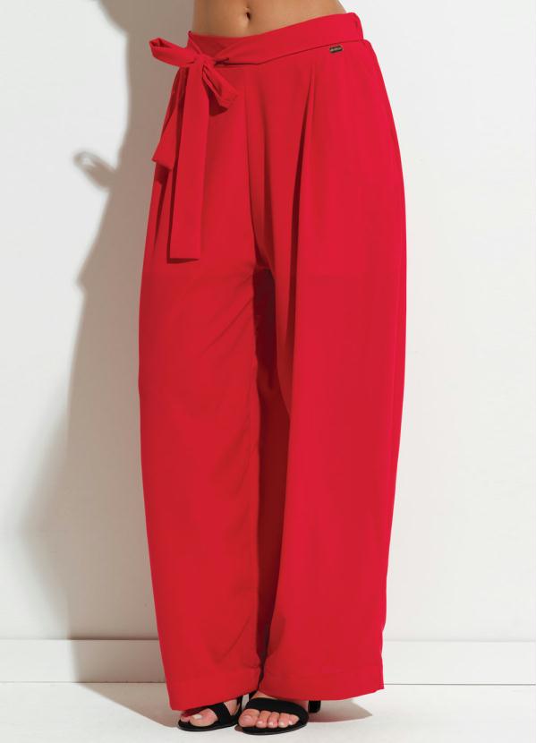 calça pantalona vermelha