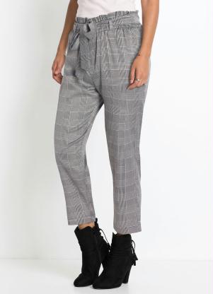 Calça Clochard com Amarração (Xadrez Cinza) Calça Clochard com Amarração (Xadrez Cinza)