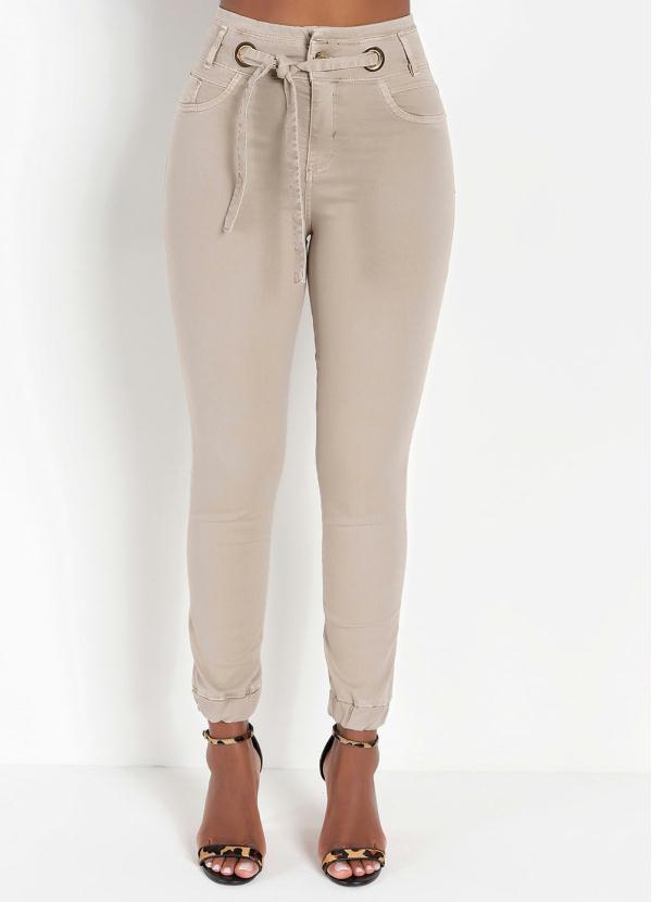 Cal�a (Bege) Jogger com Amarra��o Sawary